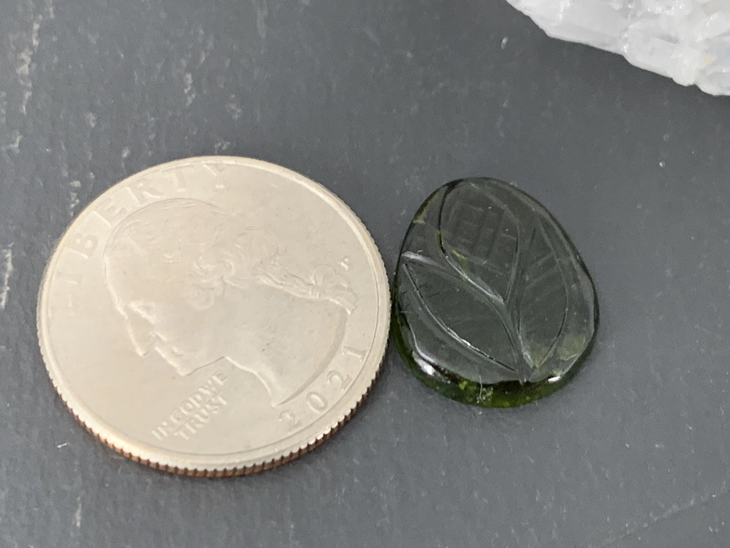 Carved Tourmaline 14x18x2mm cabochon