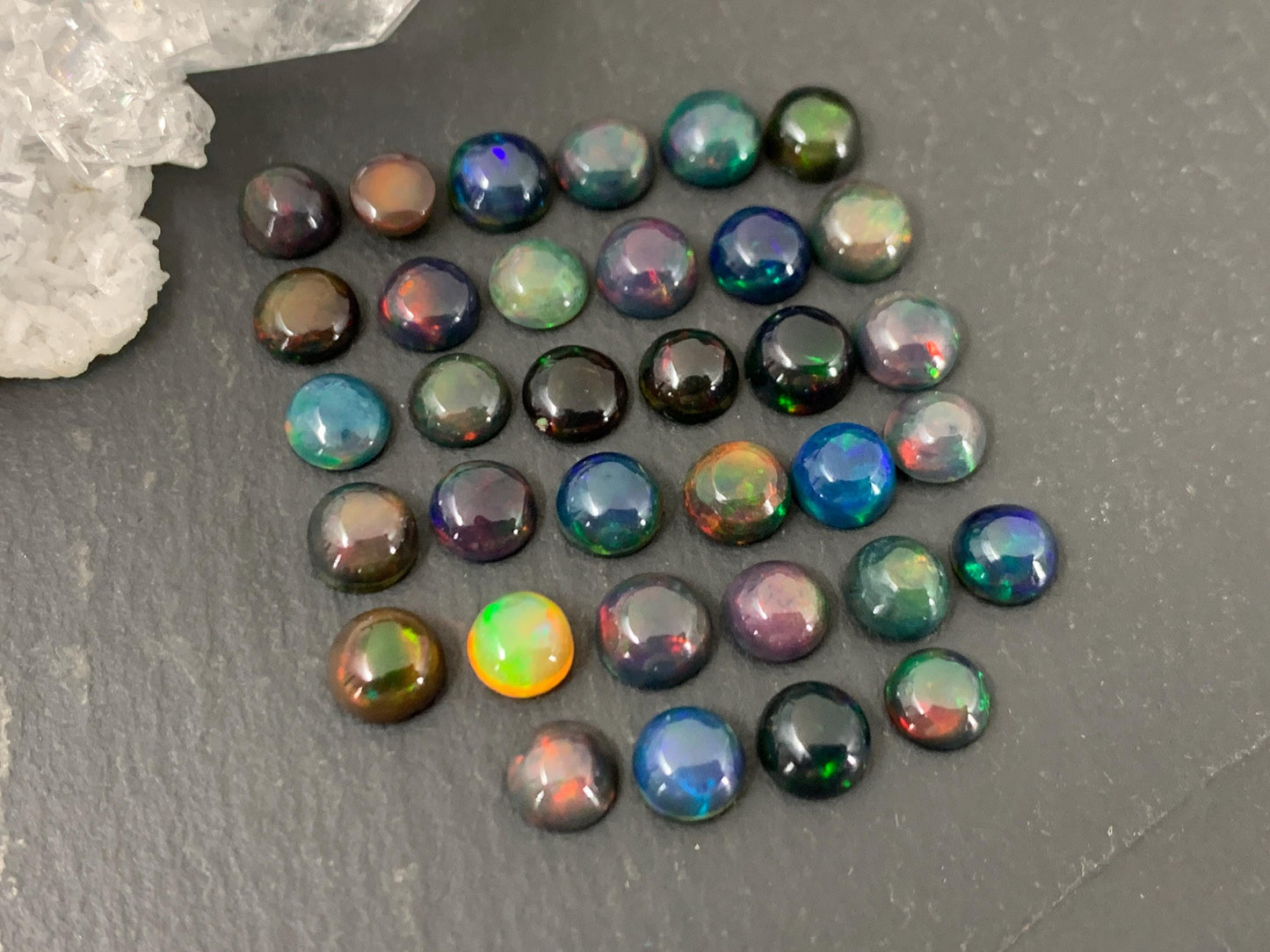 Ethiopian Black Opal Round 5mm Cabochon