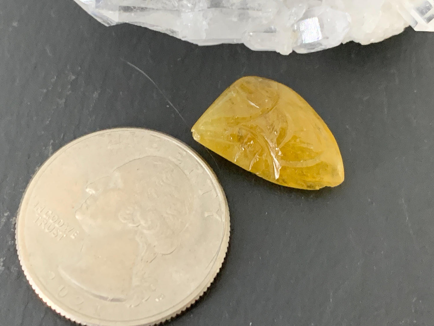 Carved Tourmaline 11x17x5.5mm cabochon