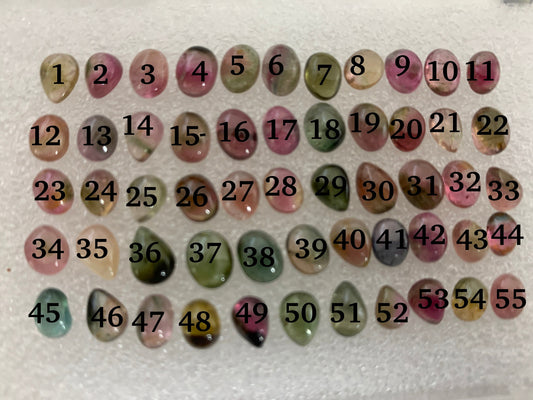 Tourmaline cabochon oval, free form 4x6mm | Natural tourmaline