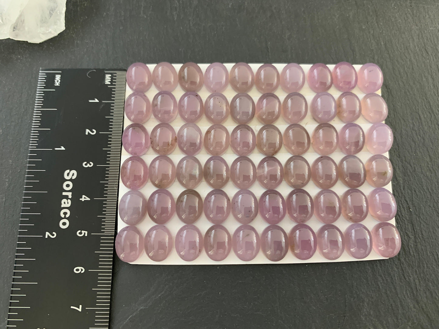 Purple Chalcedony oval 8x10mm cabochon - Calibrated cabochons
