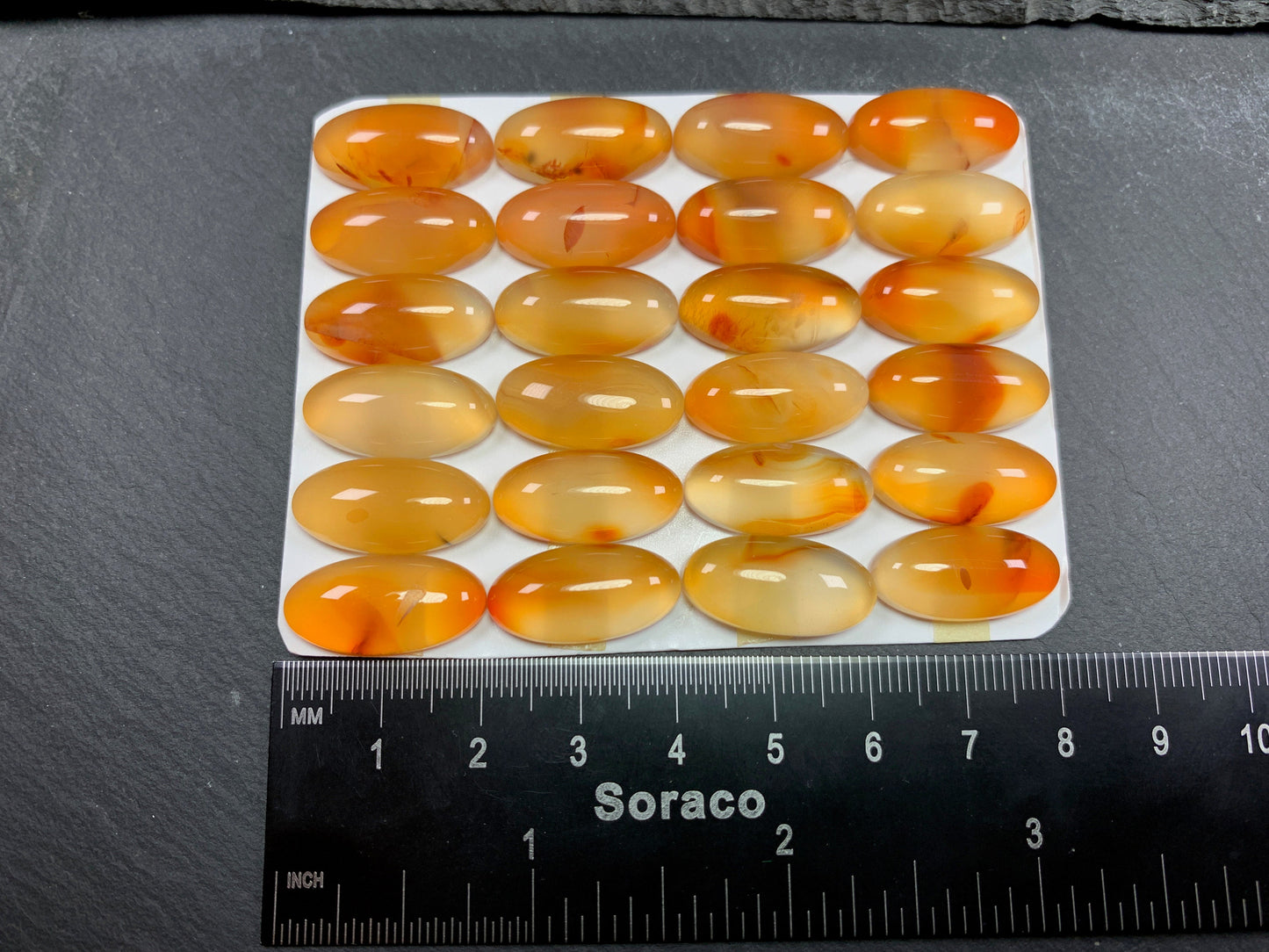 Carnelian oval 10x20mm cabochon - Calibrated cabochons