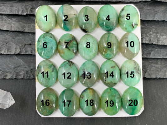 Chrysocolla Quartz oval 12x16mm cabochon - Calibrated cabochons