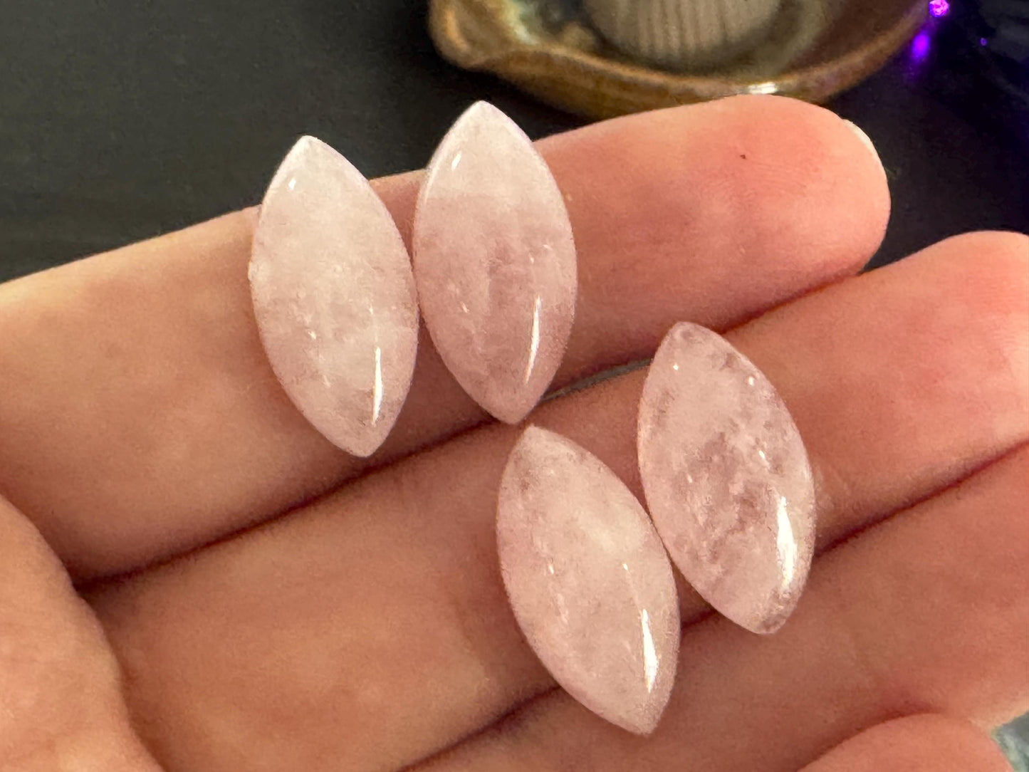 Pink Morganite marquise 10x20mm cabochon - Calibrated cabochons