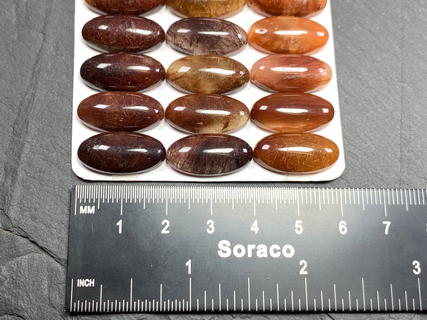 Rutilated Quartz oval 10x20mm cabochon - Calibrated cabochons