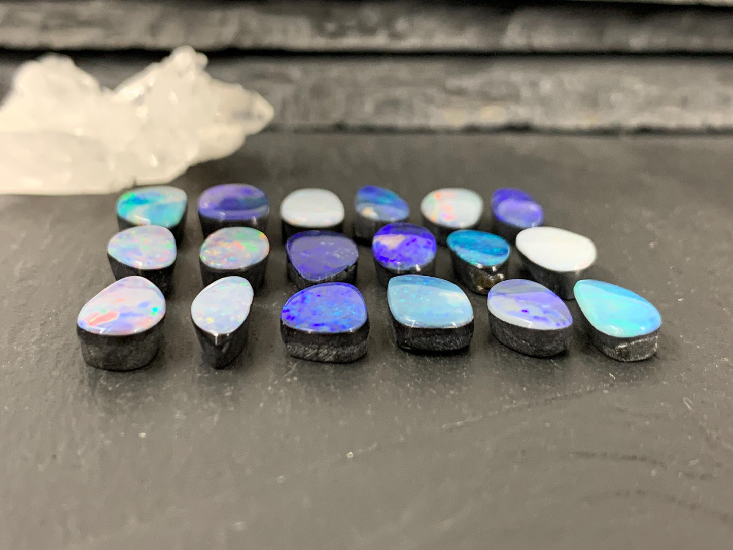 Australian Opal doublet 11-13mm long cabochon