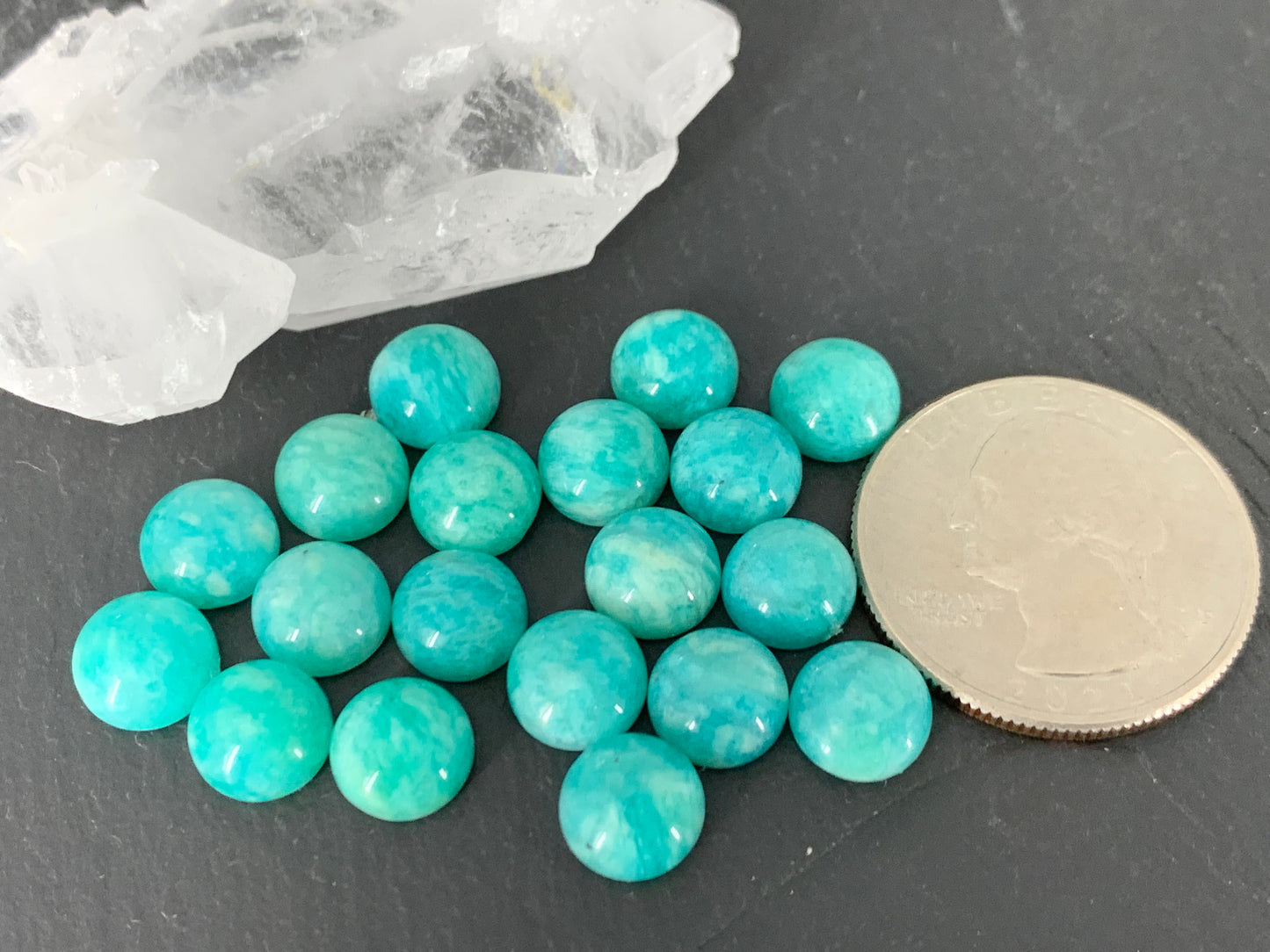 Amazonite round 8mm Cabochon - Calibrated cabochons