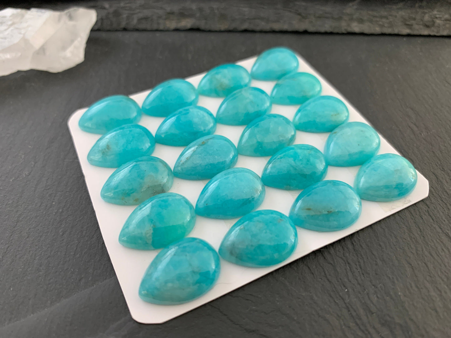 Amazonite Pear 13x18mm Cabochon - Calibrated cabochons