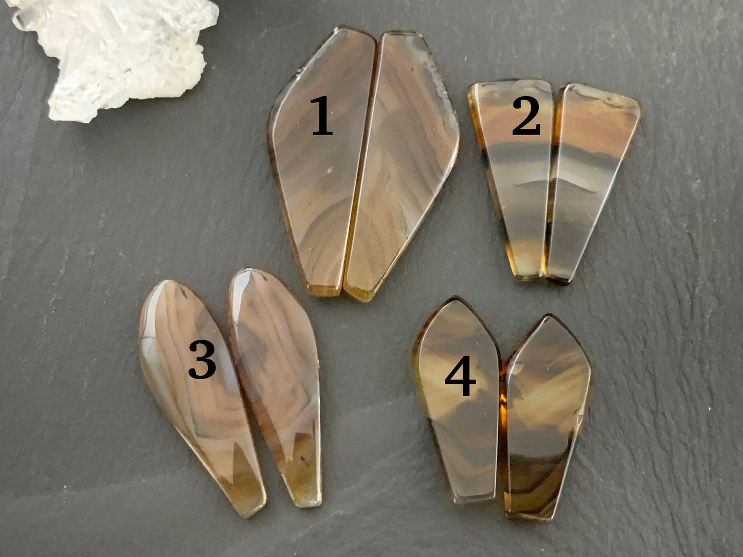 Montana Agate cabochon - Montana Agate pairs