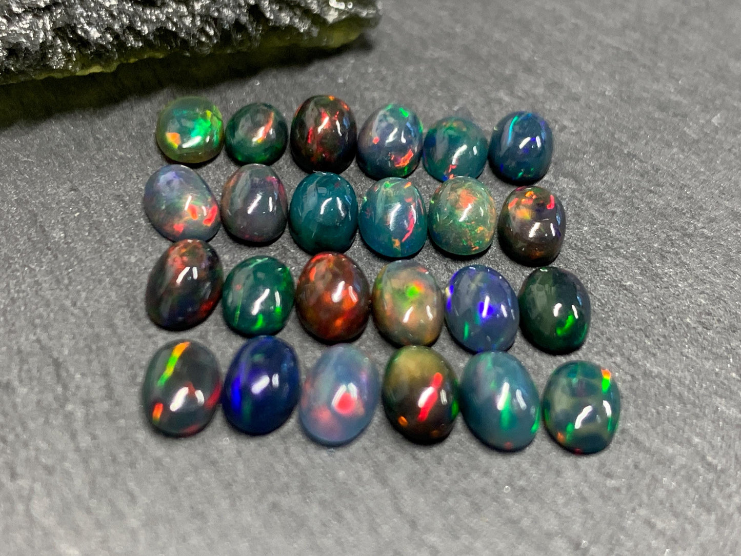 Black Ethiopian Opal 4x6mm cabochon