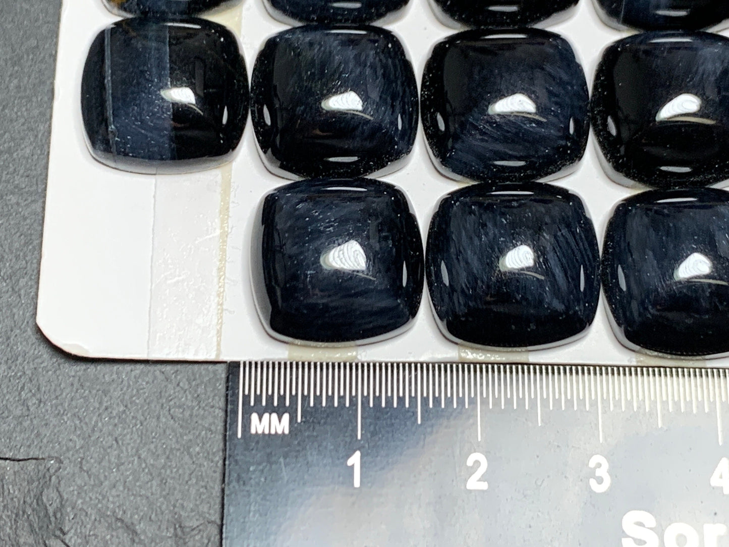 Blue Tiger Eye square 15x15mm cabochon - Calibrated cabochons