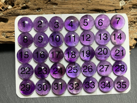 Amethyst round 10mm cabochon - Calibrated cabochons