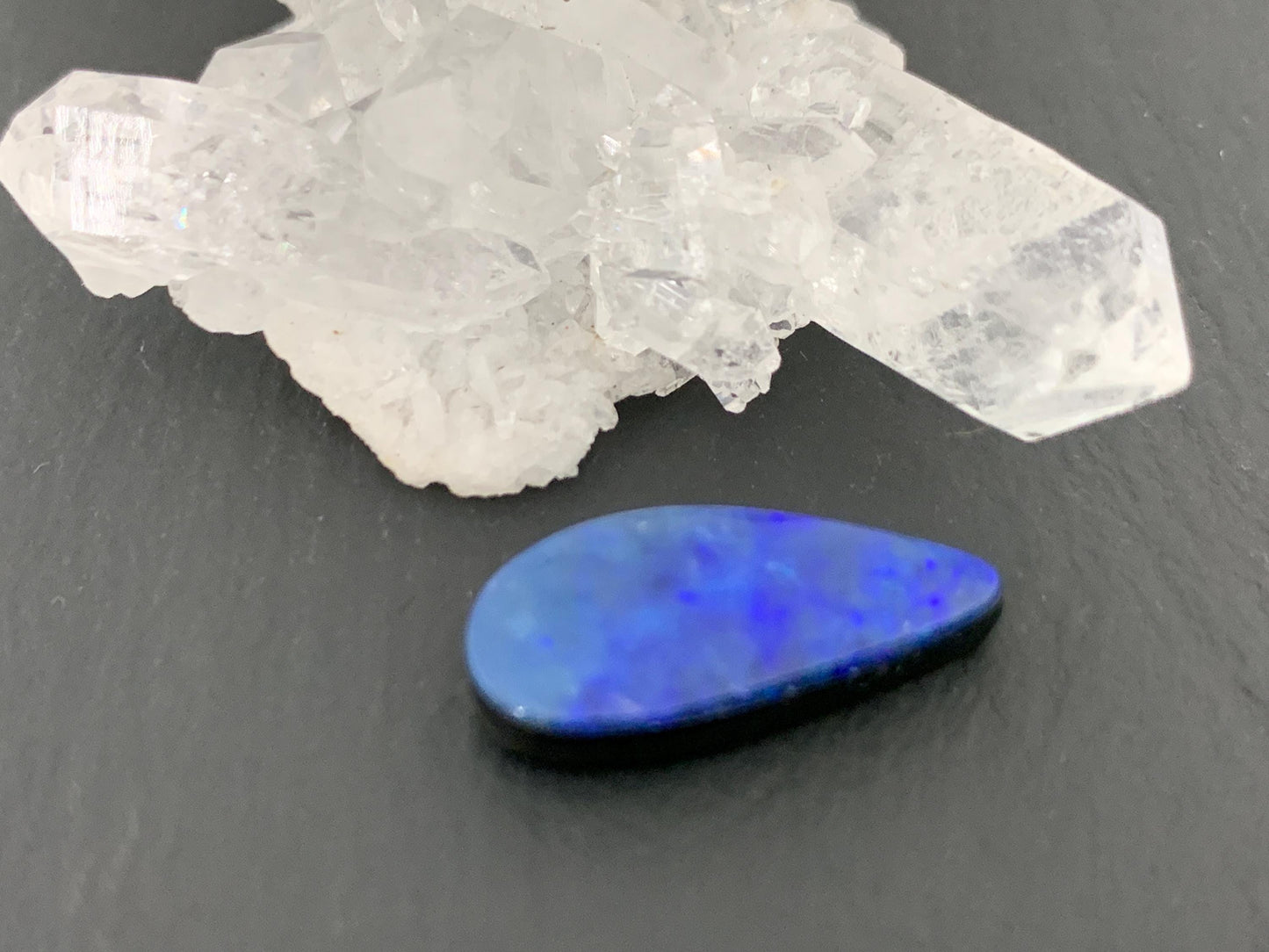 Australian Opal doublet 9x18x4mm cabochon