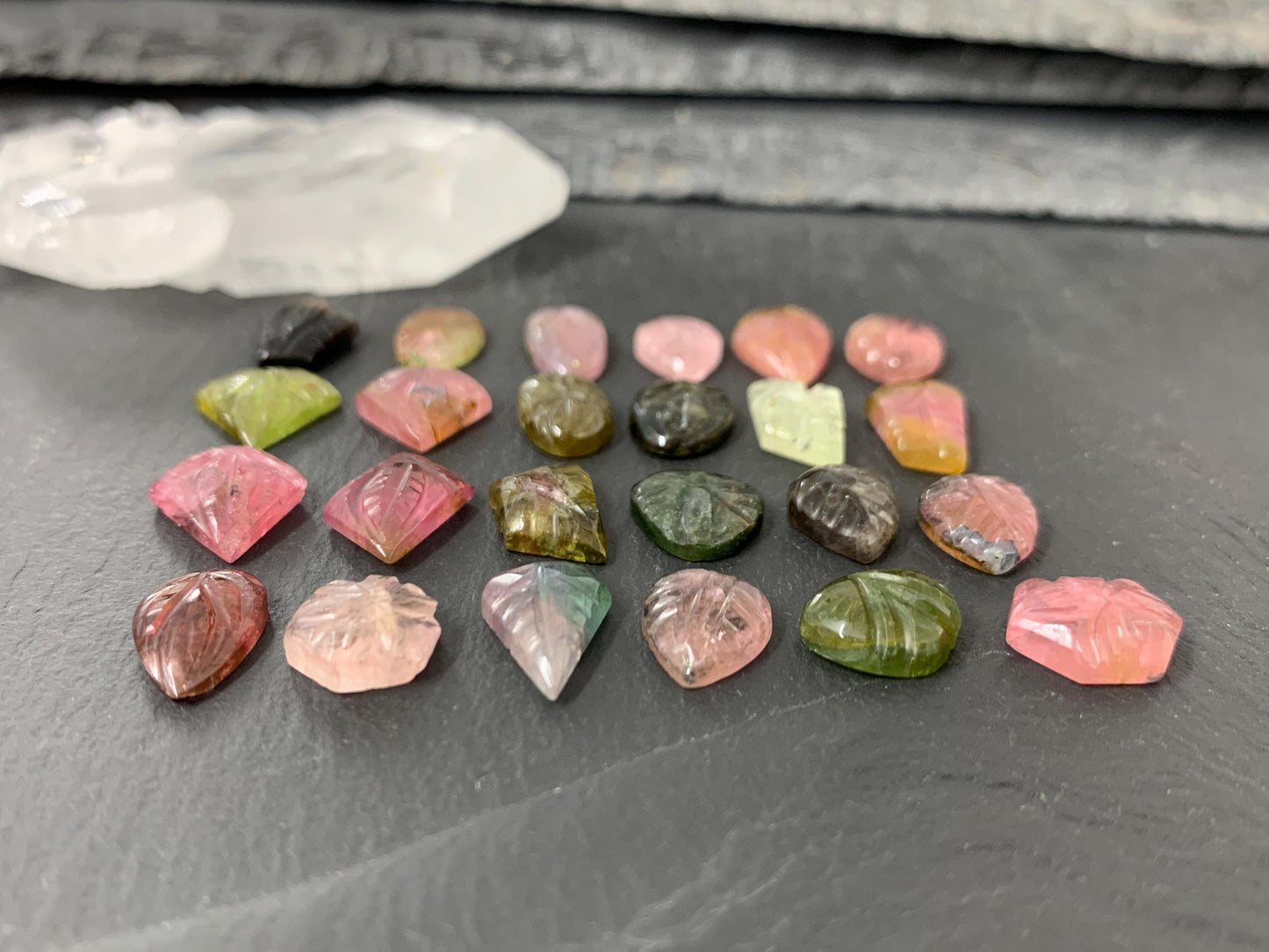 Carved Tourmaline 9-12mm cabochon