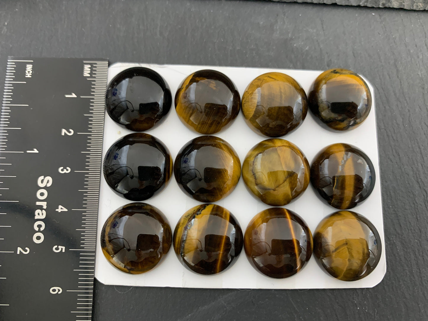 Tiger eye round 18mm cabochon - Calibrated cabochons