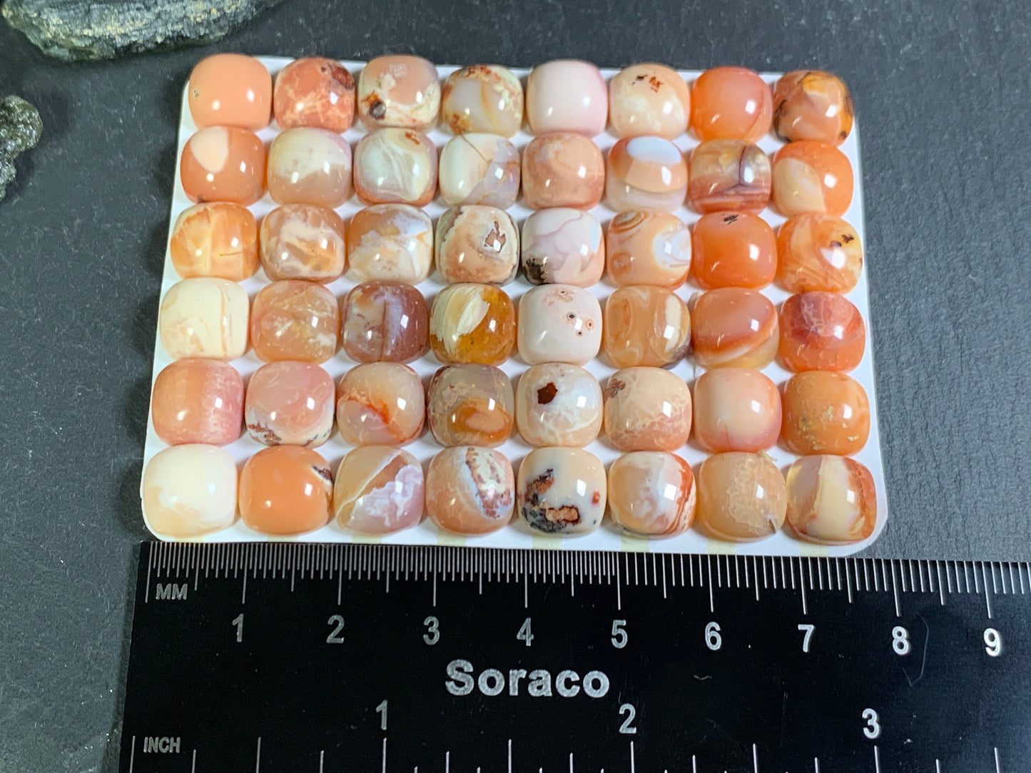 Mexican Opal square cushion 10x10mm cabochon - Calibrated cabochons