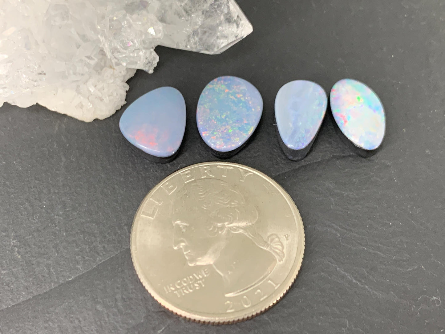Australian Opal doublet 12-13mm long cabochon