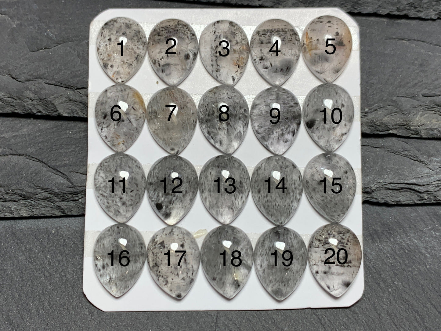Super 7 pear 12x16mm cabochon - Calibrated cabochons