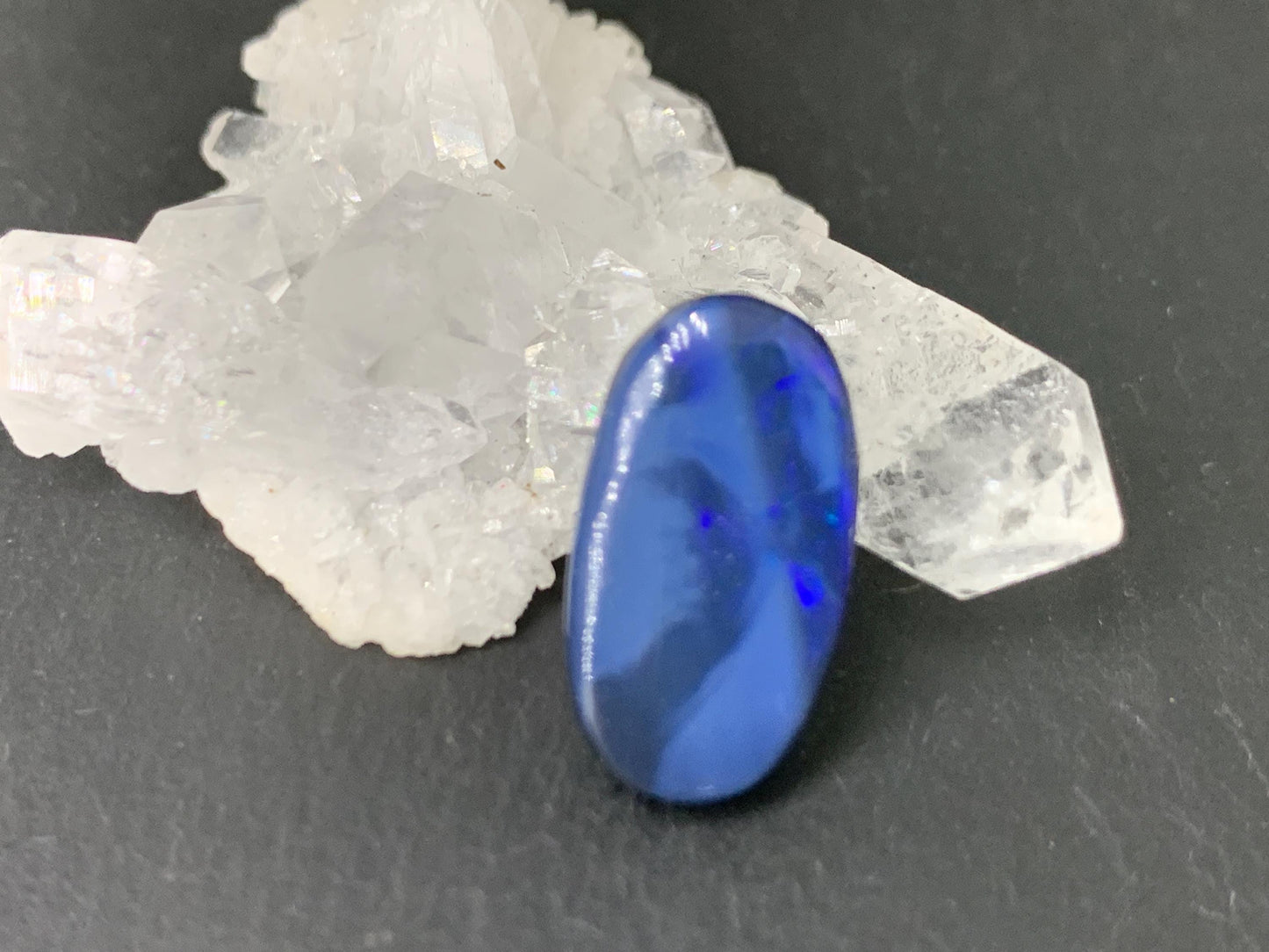 Australian Opal doublet 9x17x5mm cabochon