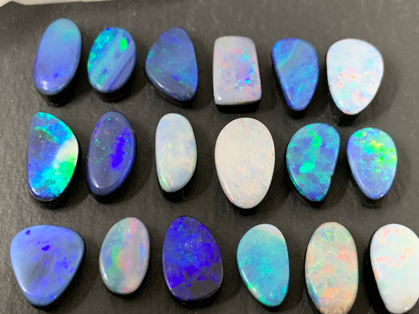 Australian Opal doublet 13-16mm long cabochon