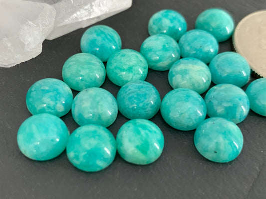 Amazonite round 8mm Cabochon - Calibrated cabochons