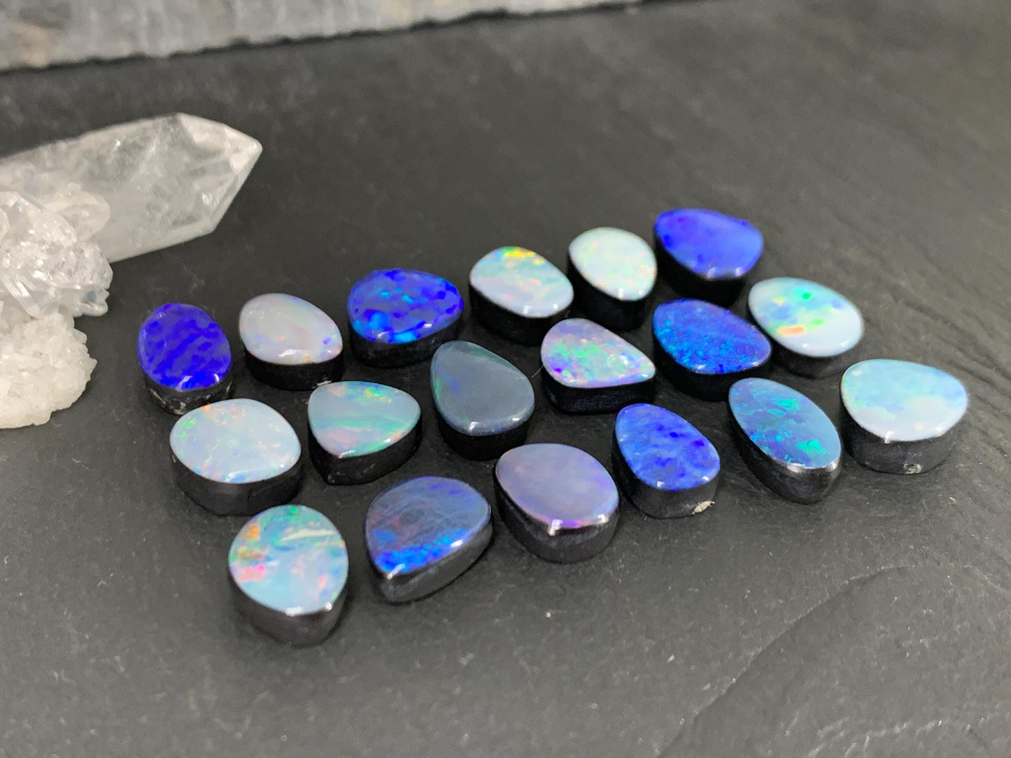 Australian Opal doublet 8-10mm long cabochon
