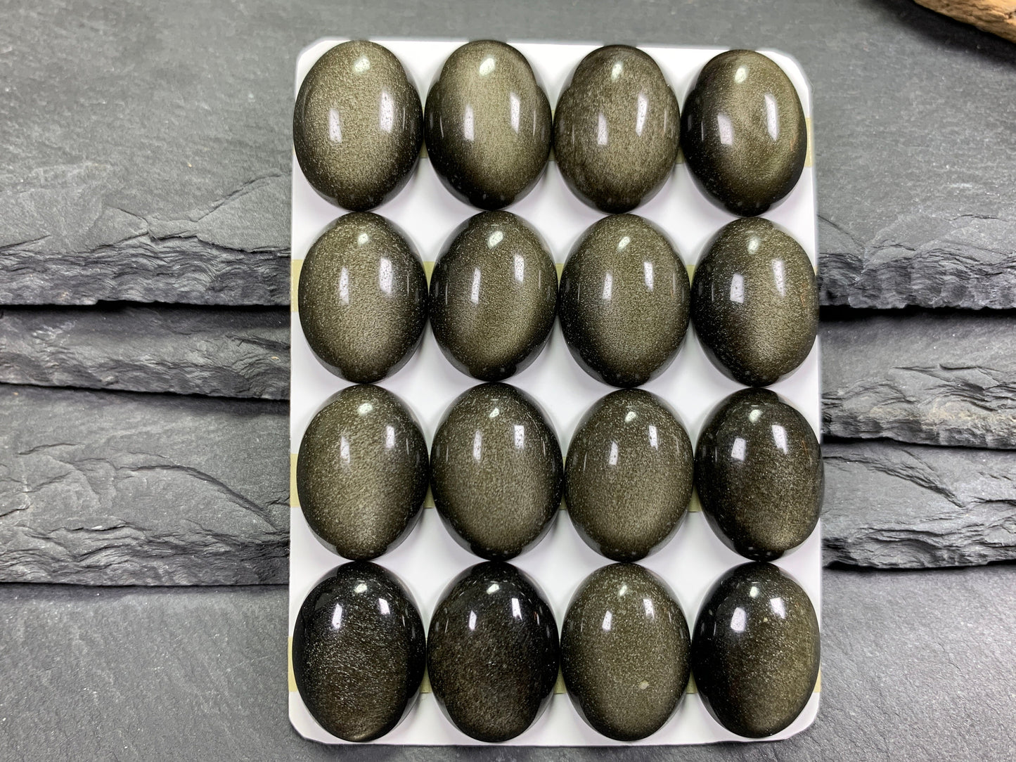 Gold Obsidian oval 15x20mm cabochon - Calibrated cabochons