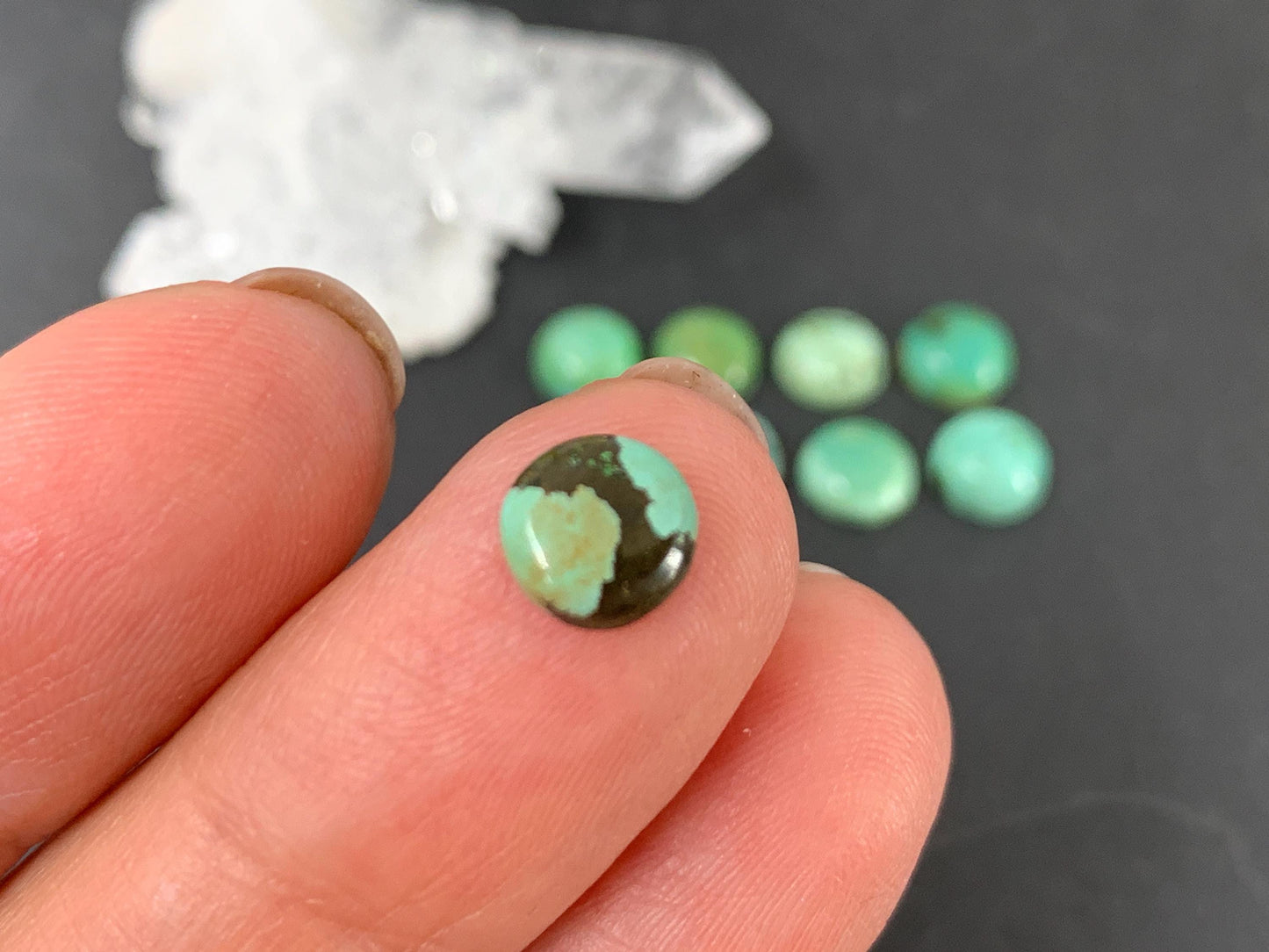 Tibetan Turquoise round 7mm cabochon