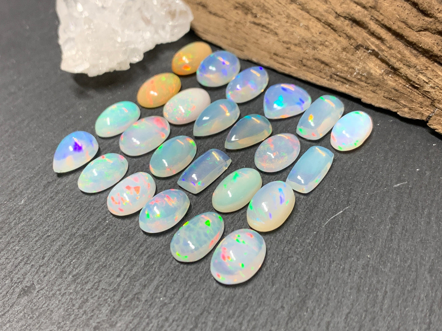 Ethiopian Opal 11-12mm long cabochon