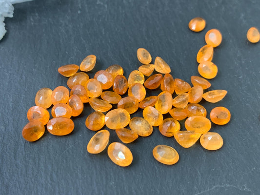 Spessartine Garnet Faceted Cut Oval 5mm, 6mm 7mm long | Faceted Stone