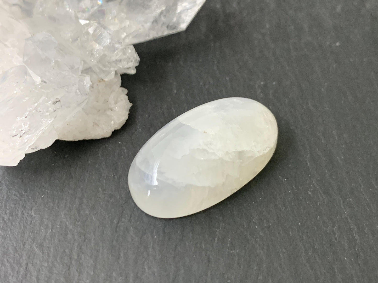 Rainbow Moonstone 23x13x8mm cabochon