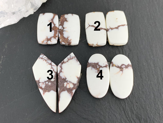 Wild Horse Jasper 18-31mm long cabochon pair