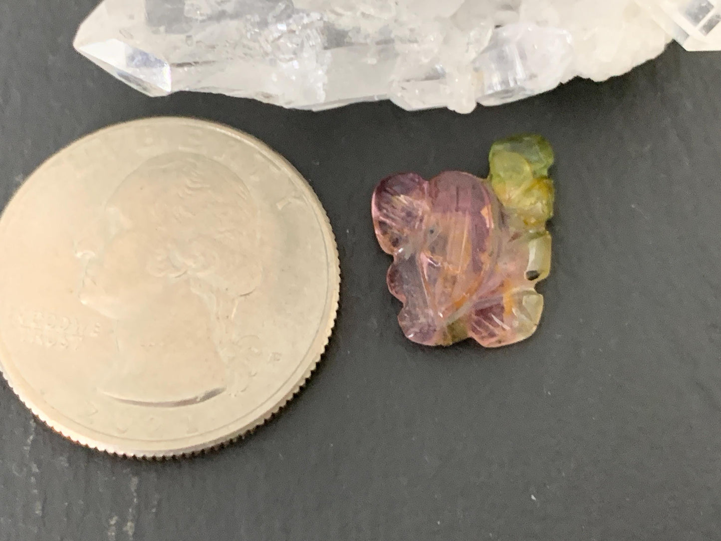 Carved Tourmaline 13x15x4mm cabochon