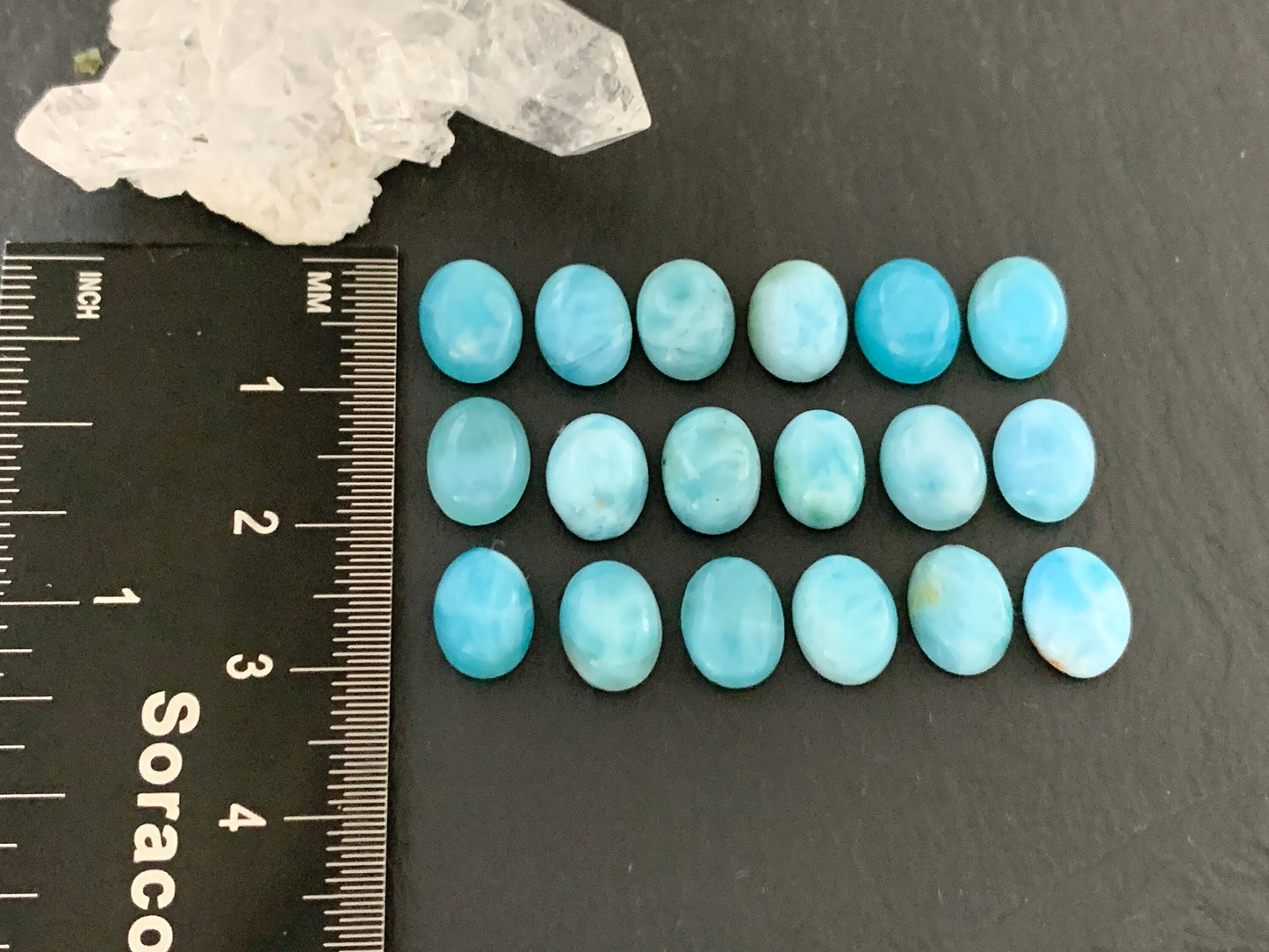Larimar oval 7x9mm cabochon