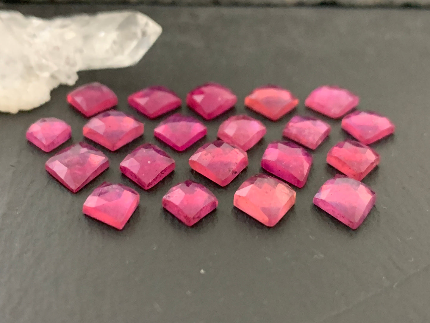 Faceted Thailand Pink Sapphire 10-12mm long cabochon