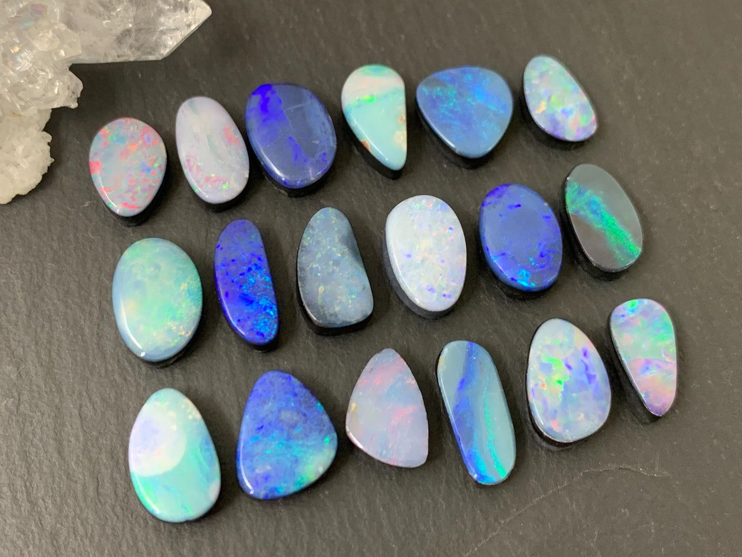 Australian Opal doublet 13-17mm long cabochon
