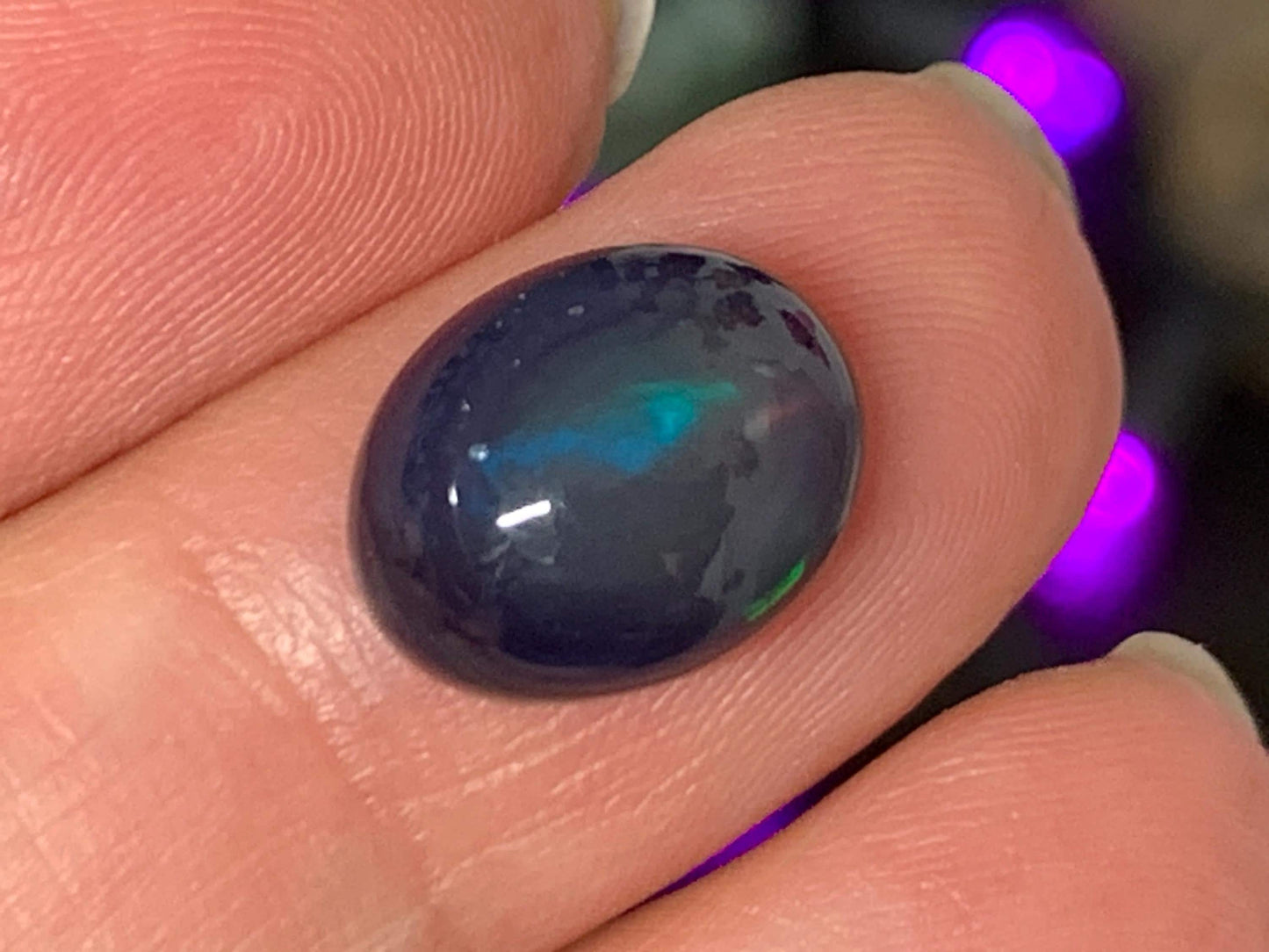 Natural Ethiopian Black Opal 9x12x6mm cabochon