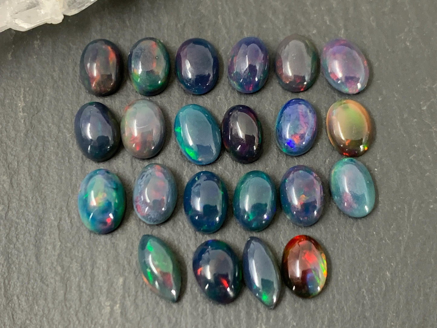 Black Ethiopian Opal oval 5x7mm cabochon