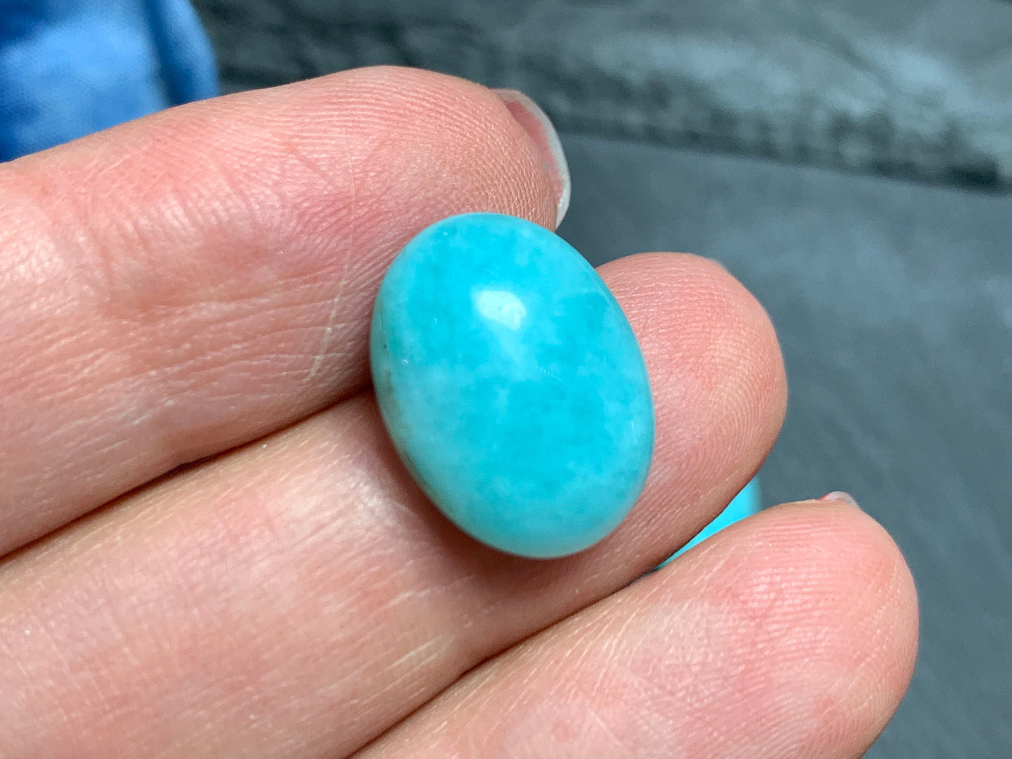Amazonite oval 12x16mm cabochon - Calibrated cabochons