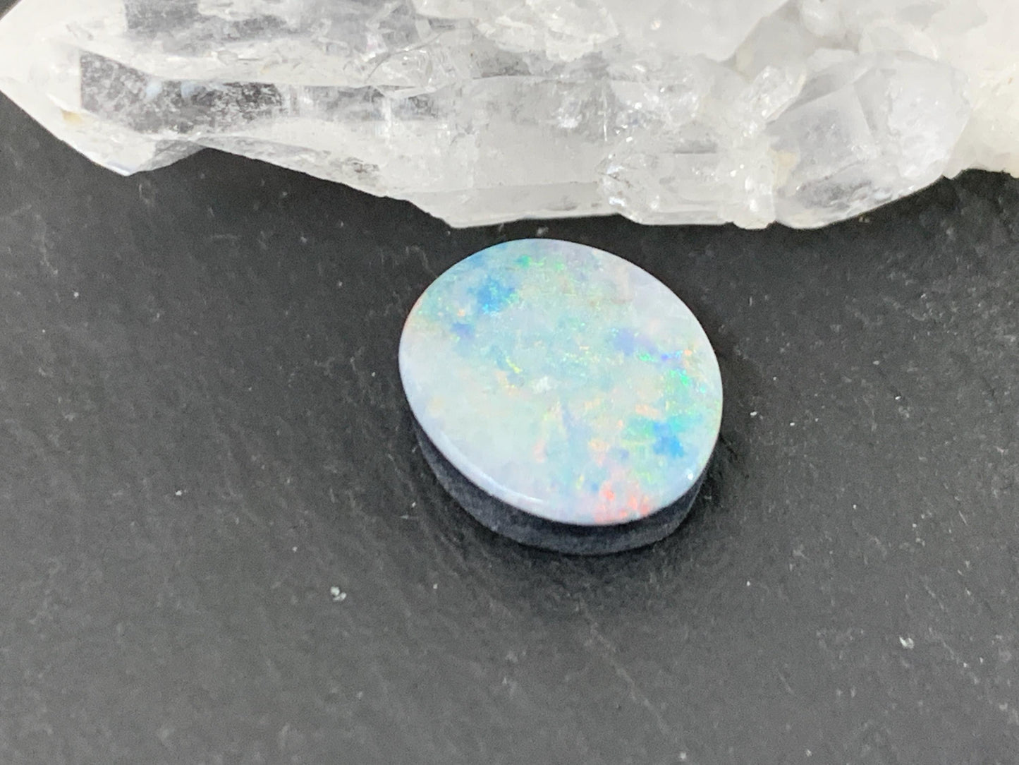 Australian Opal Doublet Cabochon 10x11.5x3.5mm Free Form Gemstone