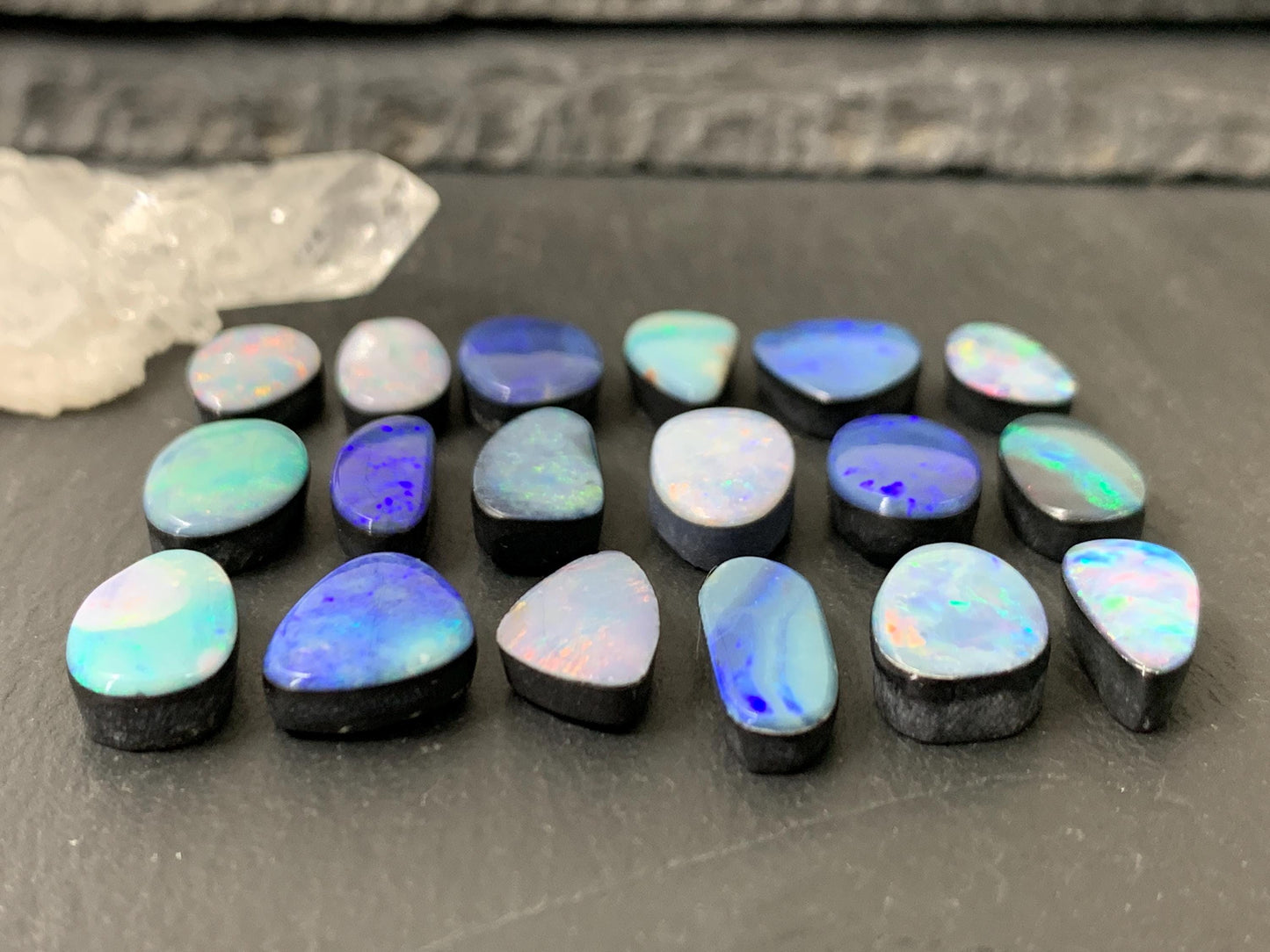 Australian Opal doublet 13-17mm long cabochon