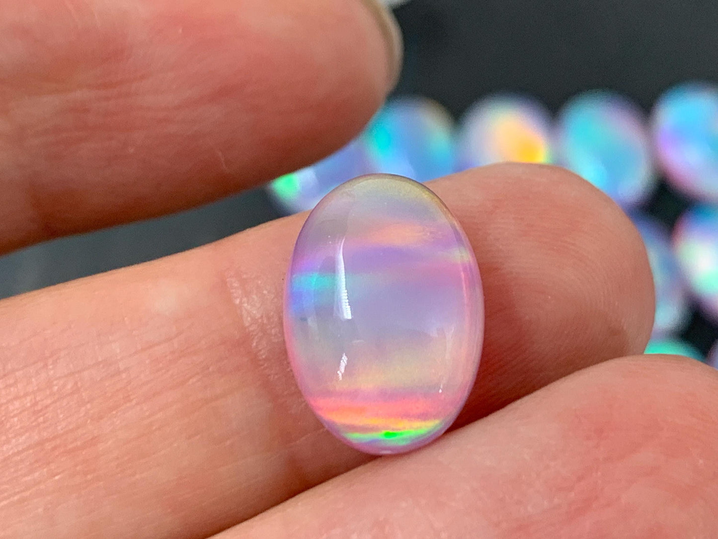 Aurora Opal oval 10x14mm cabochons - Doublet cabochons