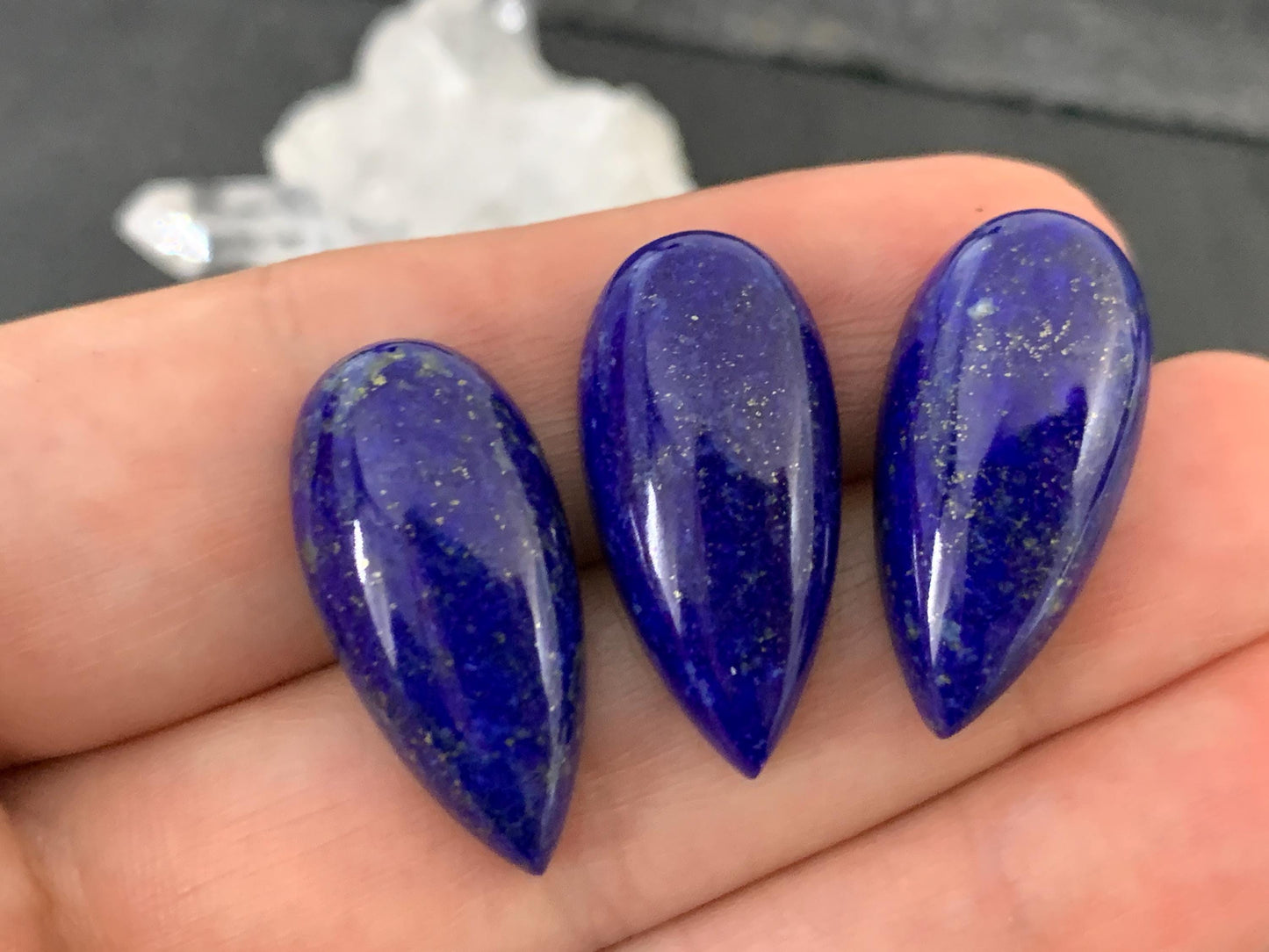 Lapis Lazuli pear 12x25mm cabochon - Calibrated cabochons