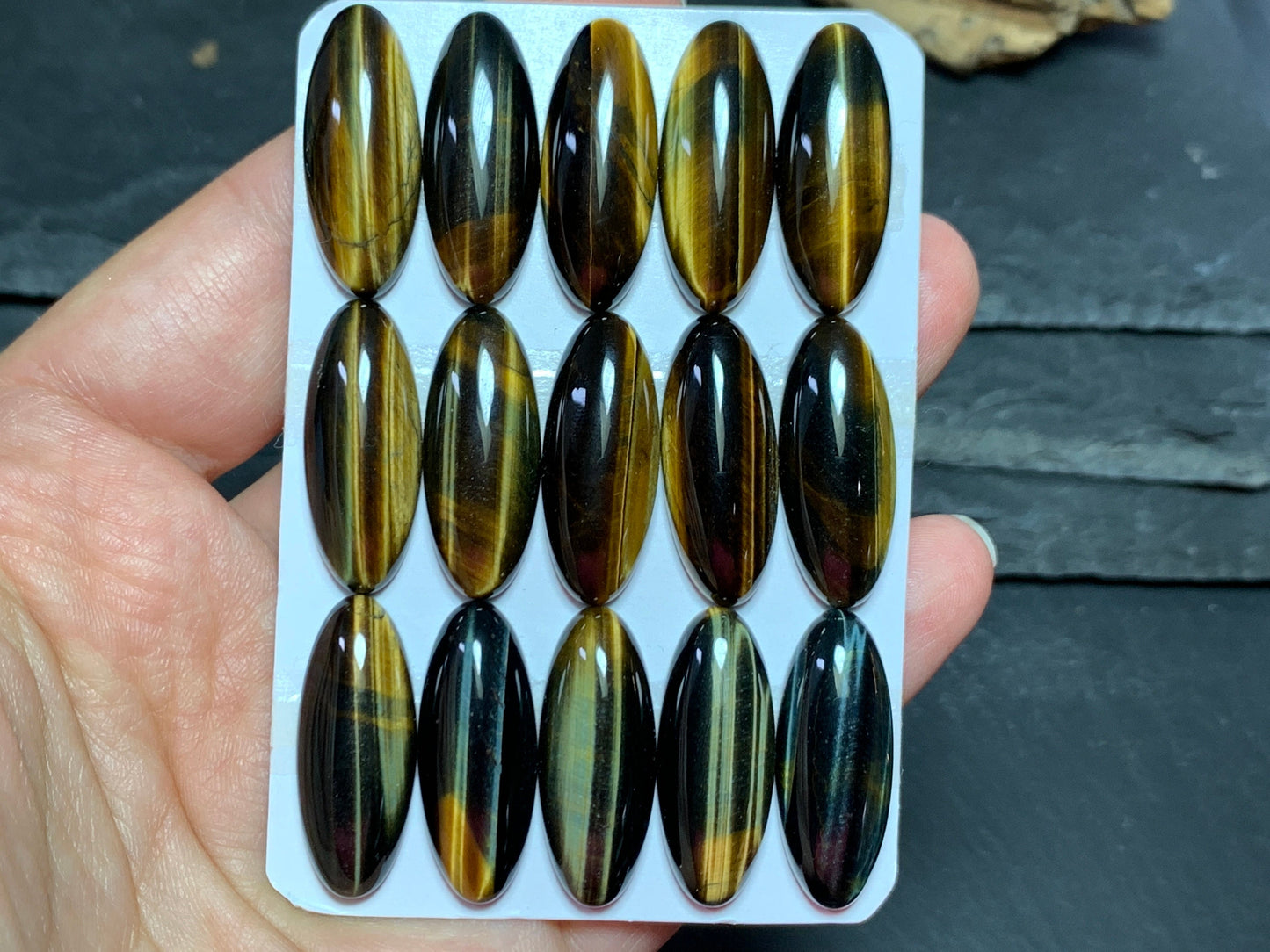 Tiger eye oval cabochon 10x25mm- Calibrated cabochons