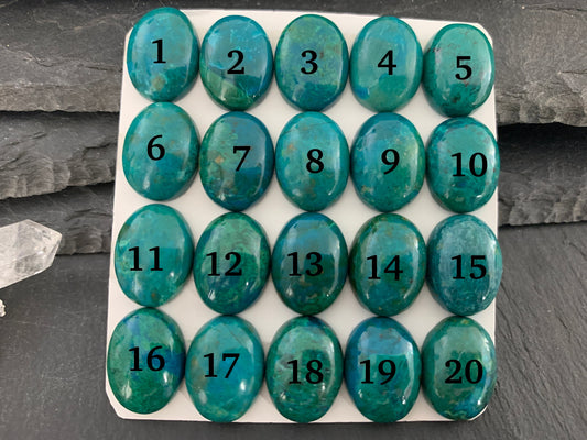 Chrysocolla oval 12x16mm cabochon (Peru) - Calibrated cabochons