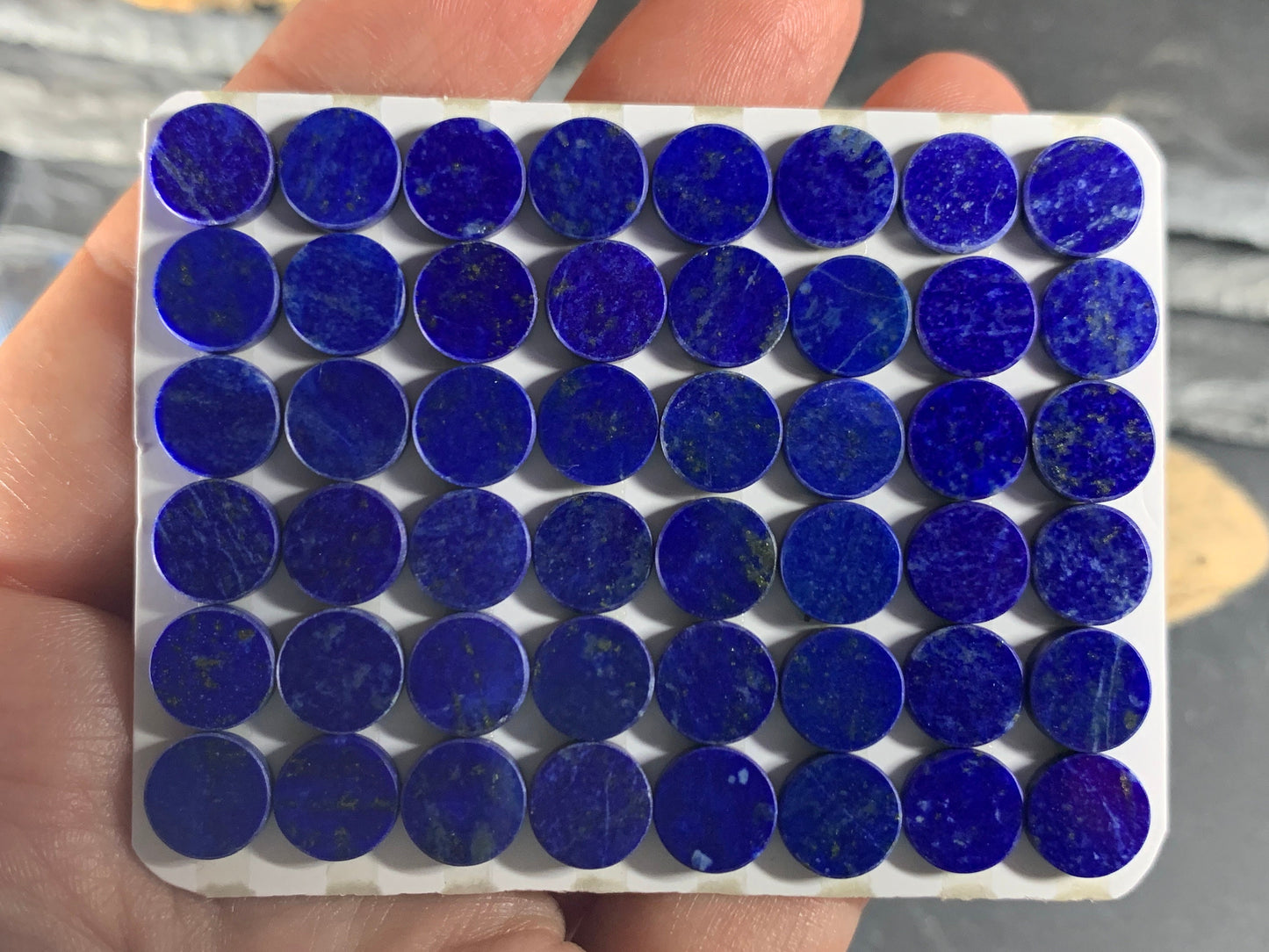 Flat Lapis Lazuli round 8mm cabochon - calibrated cabochons