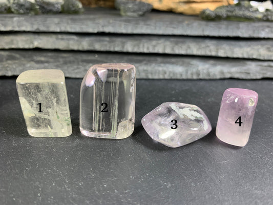 Tumbled Kunzite from Pakistan 20-27mm long- not drilled gemstone