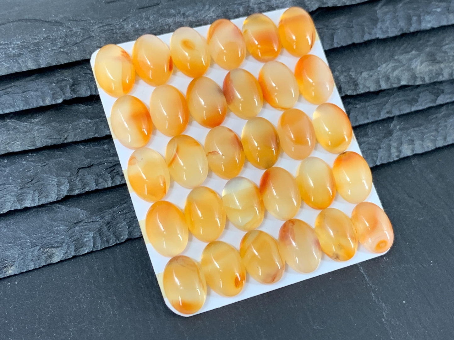 Carnelian Cabochon – Natural Orange Oval Gemstone 10x14mm Calibrated Stone