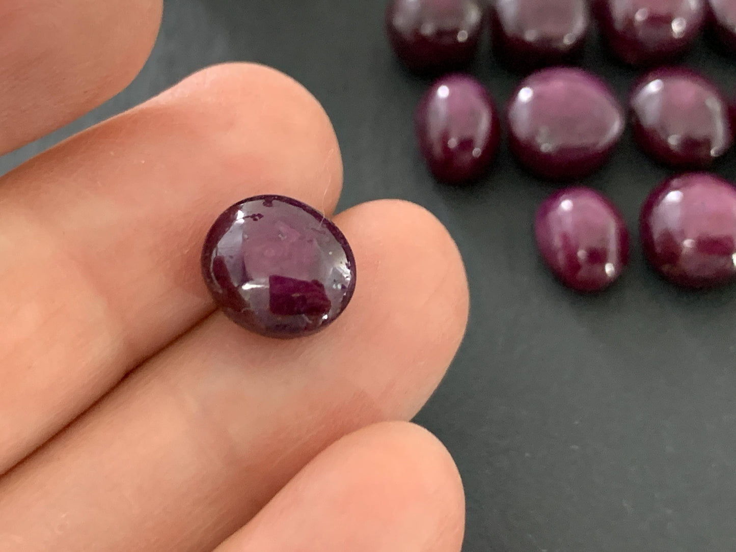 Ruby cabochon 8-9mm long
