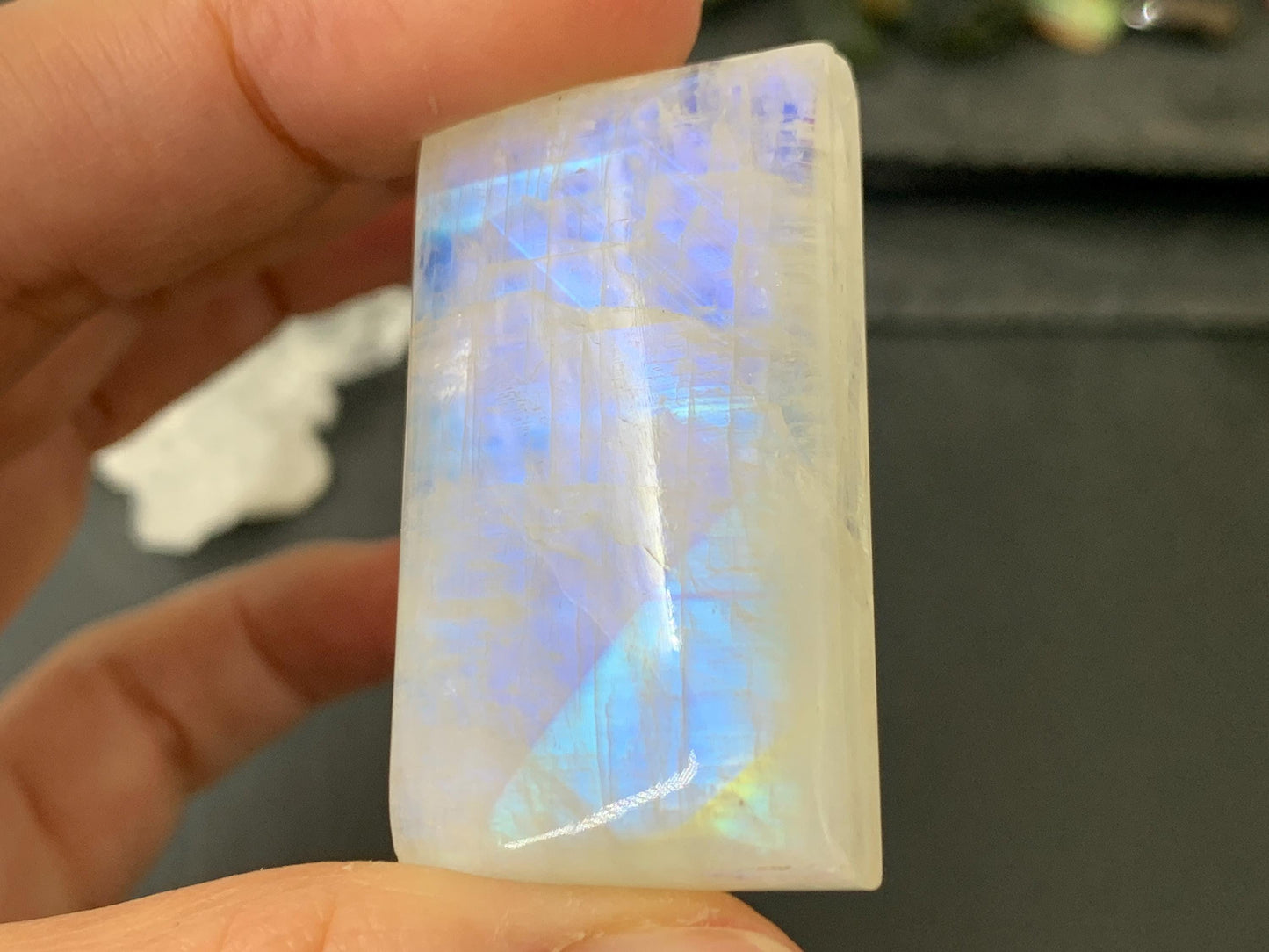 Rainbow Moonstone 42x24x9mm cabochon